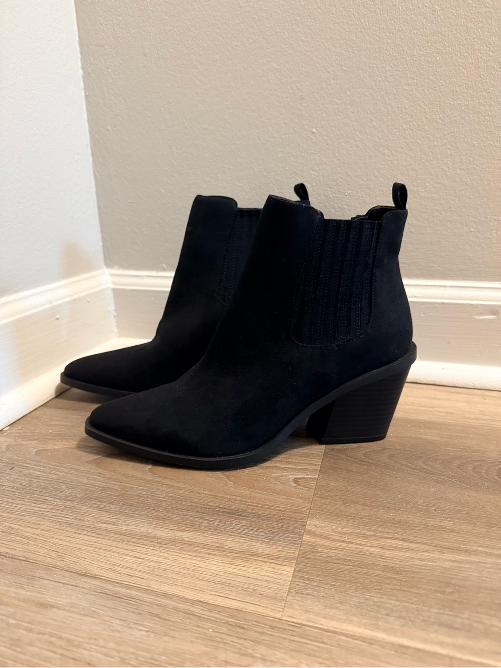 JustFab Farren Ankle Booties | 9.5 | Black | Block Heel
